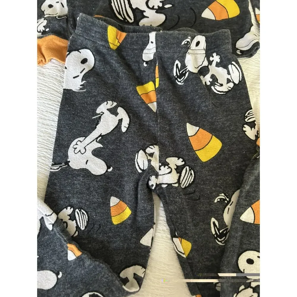 Peanuts Snoopy Halloween Fall Harvest Pajamas 5T 100% Cotton Candy Corn 2024